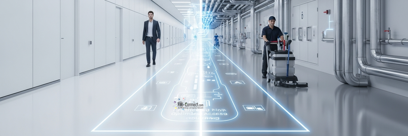 Servicewege trennen verhindert Konflikte zwischen Personal und Besucherverkehr